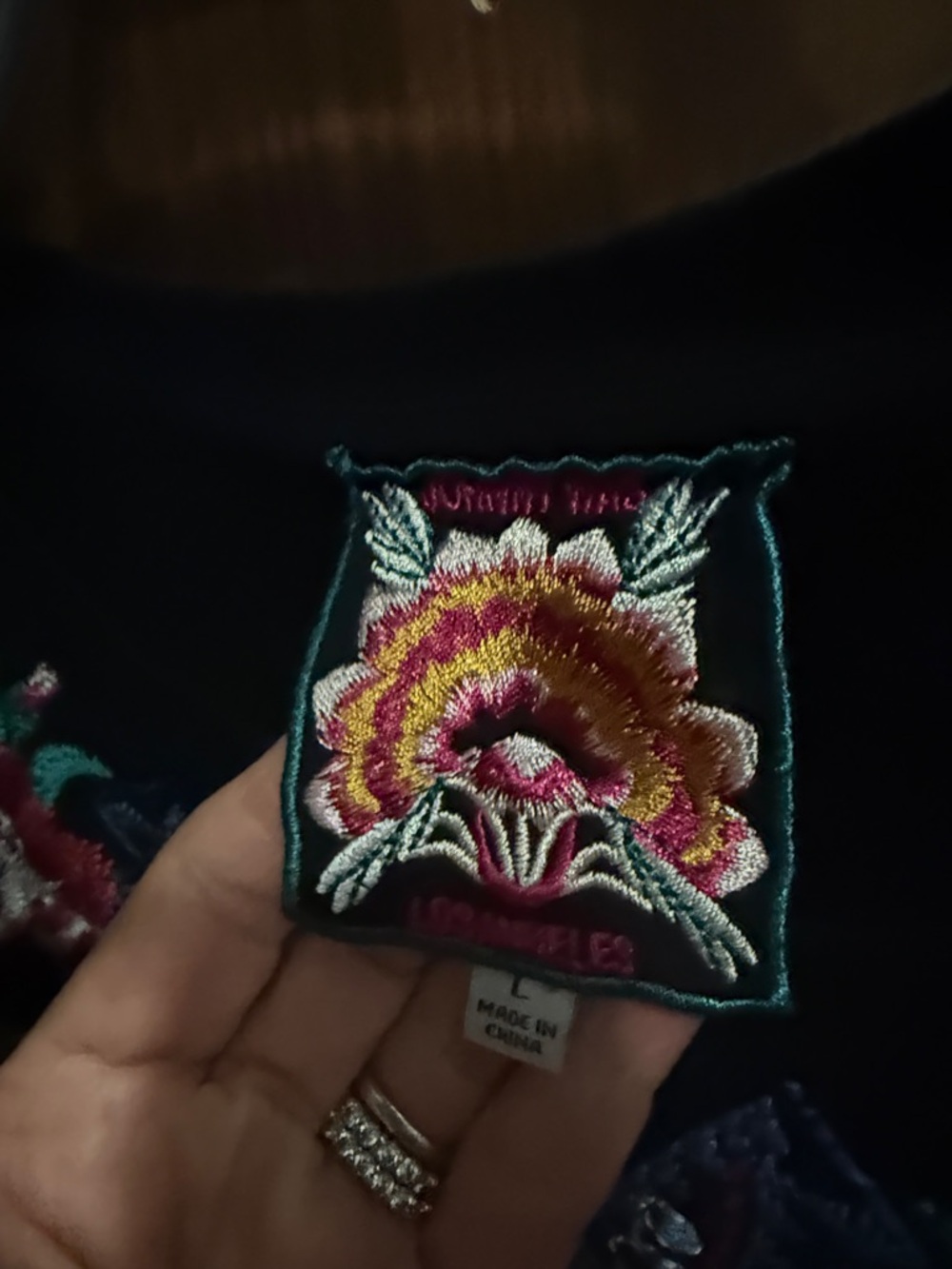 Johnny Was Black Embroidered Floral & Geometric Sweatshirt - Picture 6 of 6